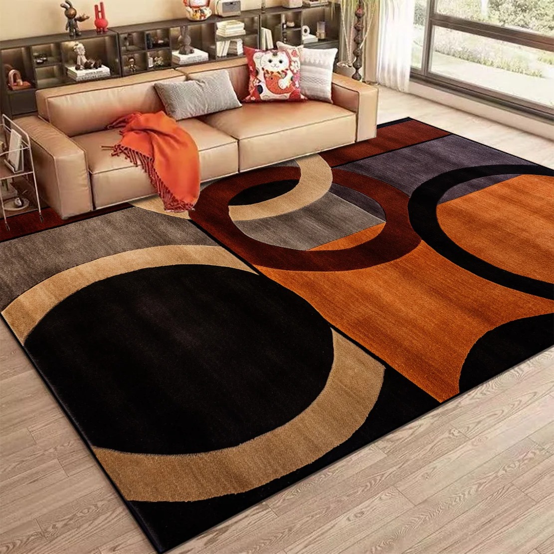 Home Bar Seating - Nordycki abstrakcyjny dywan do salonu, nowoczesna