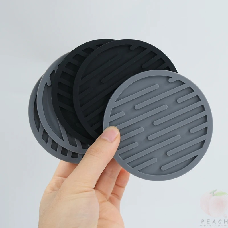 Bar Mat Rubber - 10cm Podstawki silikonowe Okrągłe żaroodporne gumowe
