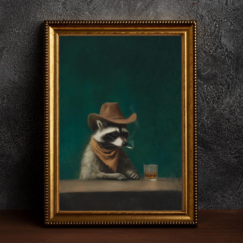Home Bar Lounge - Zabawny, vintage'owy obraz na płótnie przedstawiający